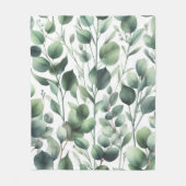 Knus groen eucalyptusblad fleece deken (Voorkant)