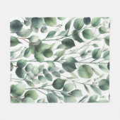Knus groen eucalyptusblad fleece deken (Voorkant (Horizontaal))