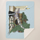 Knus Groen Whimsical Slaande Draak Boekliefhebber Sherpa Deken (Voorkant)