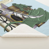 Knus Groen Whimsical Slaande Draak Boekliefhebber Sherpa Deken (3/4)