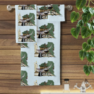 Knus Groene Whimsicale Slaap Draak Boek Liefhebber Bad Handdoek