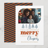 Knus Haardvuur Modern Retro Doodle Kerst Foto Feestdagenkaart (Voorkant / Achterkant)