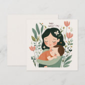 Knus & Hartelijk Moederdagkaart Feestdagenkaart (Voorkant / Achterkant)