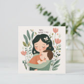 Knus & Hartelijk Moederdagkaart Feestdagenkaart (Staand voorkant)