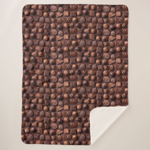 Knus Hedendaags Zoet Modieus Chocolade Patroon Sherpa Deken