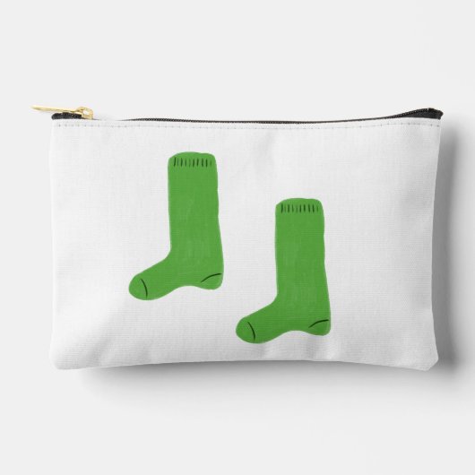 Knus heldergroene sokken etui (Voorkant)