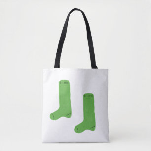 Knus heldergroene sokken tote bag
