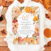 Knus Herfst Aquarel Pompoen Bloemrijke Herfstfeest Kaart