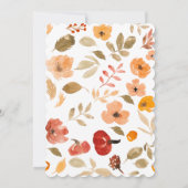 Knus Herfst Aquarel Pompoen Bloemstuk Herfstfeest Kaart (Achterkant)