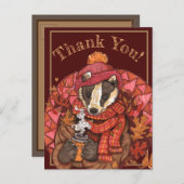 Knus Herfst Das Kunst Ansichtkaart Briefkaart (Voorkant / Achterkant)