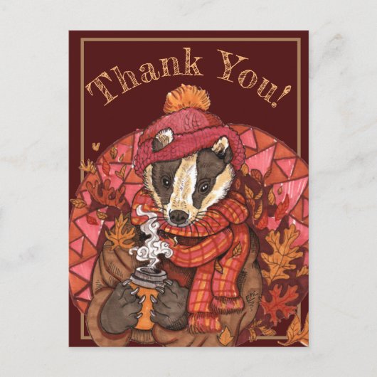 Knus Herfst Das Kunst Ansichtkaart Briefkaart (Voorkant)