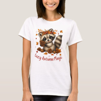 Knus Herfst Magie Wasbeer T-shirt