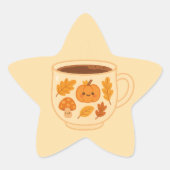 Knus Herfst Ster Sticker met Pompoen (Voorkant)