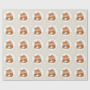 Knus Herfst Vos Baby Shower Knus Bosfeest Cadeaupapier