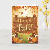 Knus herfst wenskaart kaart (Gele Bloem)