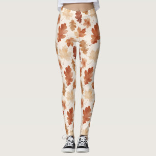 Knus herfstbladpatroon leggings