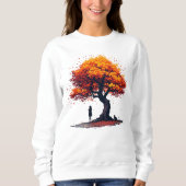Knus Herfstboom Lange Mouwen • Herfstgezel Trui (Voorkant)