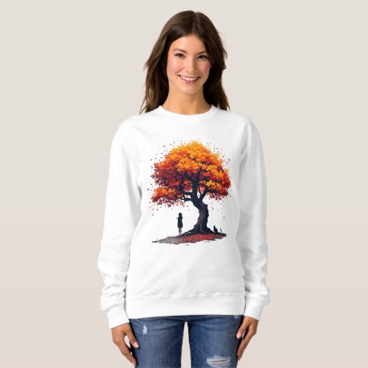 Knus Herfstboom Lange Mouwen • Herfstgezel Trui (Voorkant volledig)