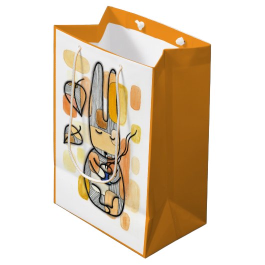 Knus herfstkonijn cadeautas (Voorkant Gekanteld)