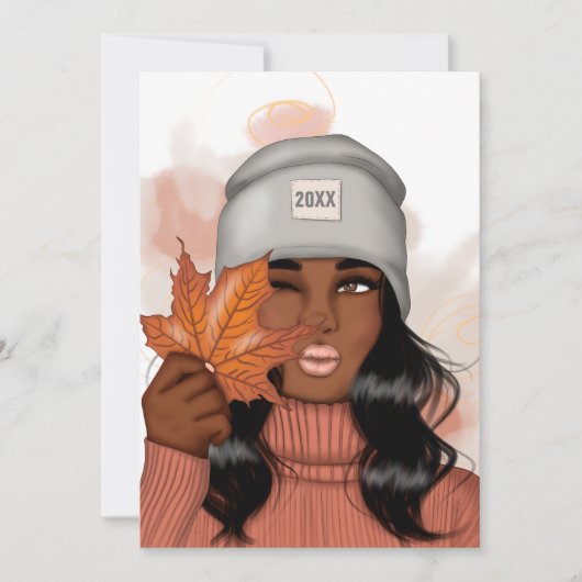 Knus herfstthema nieuwjaarsfeest kaart (Voorkant)