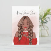 Knus hete chocolade Valentijnsdag Groet Feestdagenkaart (Staand voorkant)
