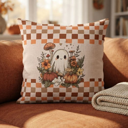 Knus Huiselijke Geest Herfst Halloween Dambord Kussen