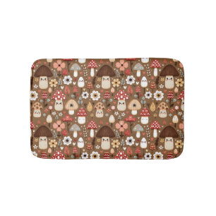 Knus Huisje Kern Paddenstoelen en Bloemen Badmat