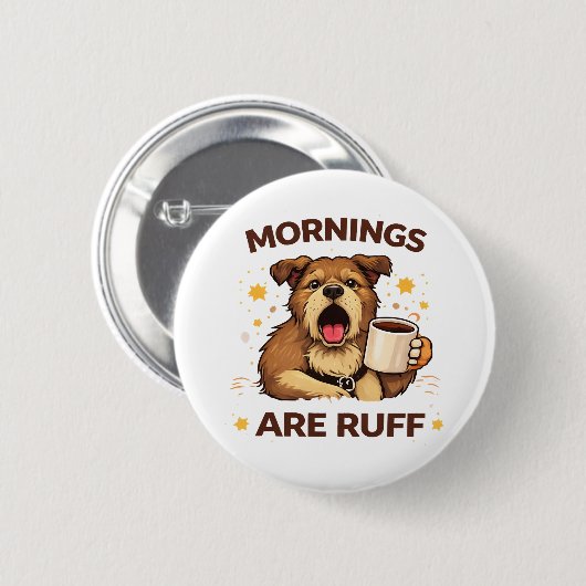 Knus illustratie van een hond ronde button 5,7 cm (Voorkant /achterkant)