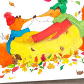 Knus Ingepakte Herfst Vossen Briefkaart