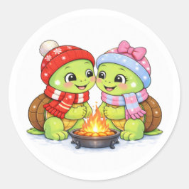 Knus Kampvuur Liefde Ronde Sticker