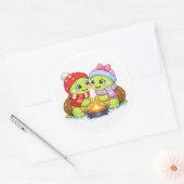 Knus Kampvuur Liefde Ronde Sticker (Envelop)