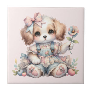 Knus Kawaii Cottagecore Farmcore Hondenstijl Tegeltje