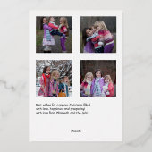 Knus Kerst Collage met Haard Foto Folie Feestdagenkaart (Achterkant)