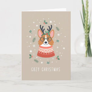 Knus Kerst Corgi Feestdagen Kaart