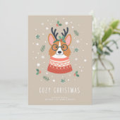 Knus Kerst Corgi Feestdagenkaart (Staand voorkant)