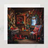 Knus Kerst cottage vakantie wenskaart Feestdagenkaart (Voorkant / Achterkant)