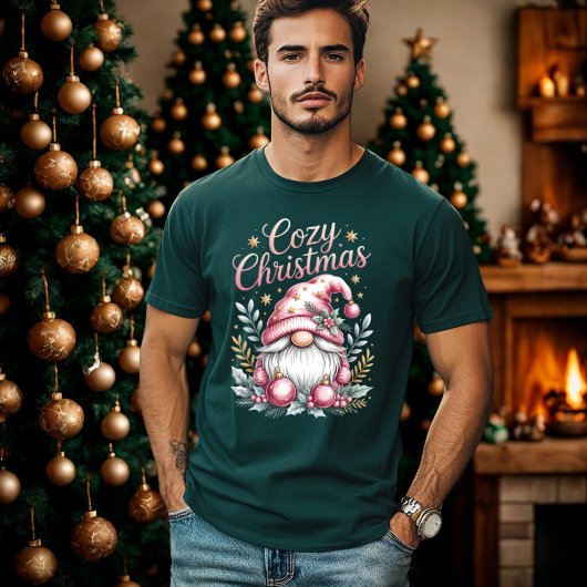 Knus Kerst Cute Roze Gnome T-shirt