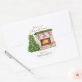 Knus kerst-haard cadeaustickers ronde sticker (Envelop)