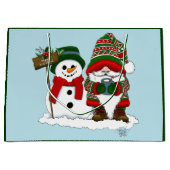 Knus Kerst Kabouter Sneeuwman Winter Vakantie Scha Groot Cadeauzakje (Voorkant)