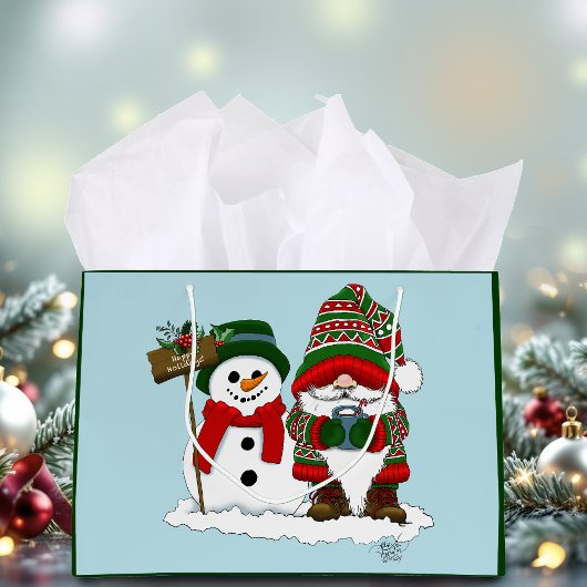 Knus Kerst Kabouter Sneeuwman Winter Vakantie Scha Groot Cadeauzakje