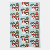 Knus Kerst Kabouter Sneeuwman Winter Vakantie Scha Theedoek (Verticaal)