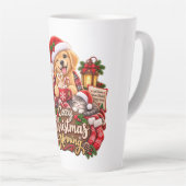 Knus Kerst Ochtend Goud Retriever & Kat Heet Latte Mok (Rechterhoek)