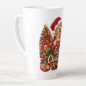 Knus Kerst Ochtend Goud Retriever & Kat Heet Latte Mok (Linkerhoek)