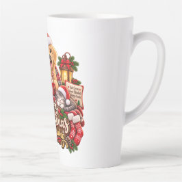 Knus Kerst Ochtend Goud Retriever & Kat Heet Latte Mok