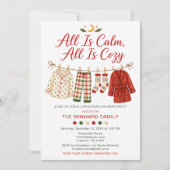 Knus Kerst Pijama Feest Kaart (Voorkant)
