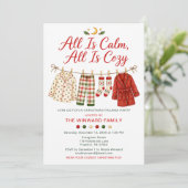 Knus Kerst Pijama Feest Kaart (Staand voorkant)