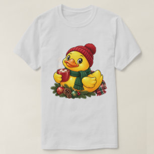Knus Kerst Rubber Eend Cacao Vakantie Design T-shirt
