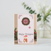 ❄️ Knus Kerstbeer Frame Magie ✨ Festieve Feestdage Briefkaart (Staand voorkant)