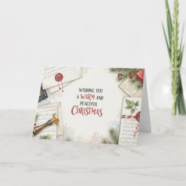 Knus Kerstbrief Bureaublad Watercolor Kaart