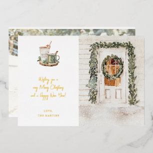 Knus Kerstdeur, Warme Drank & Foto Folie Uitnodiging